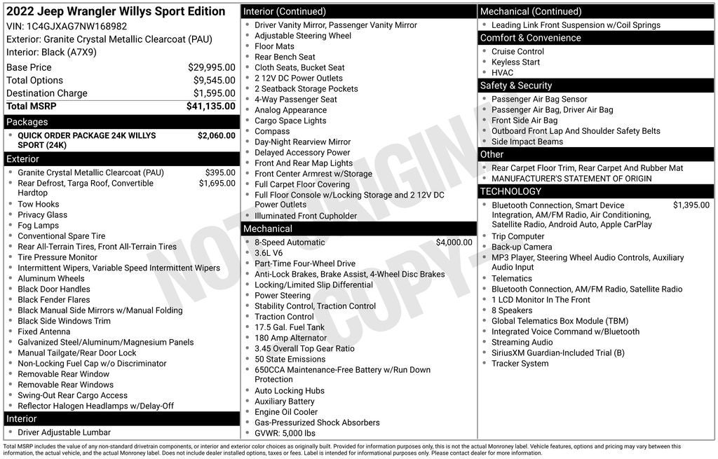 2022 Jeep Wrangler Willys Sport
