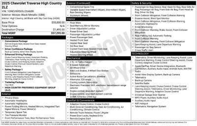 2025 Chevrolet Traverse High Country