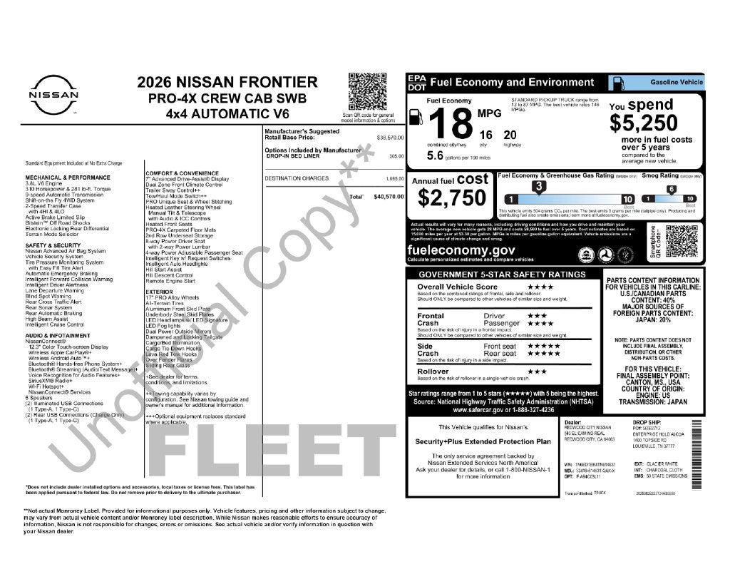 2026 Nissan Frontier PRO-4X