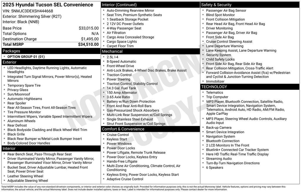 2025 Hyundai Tucson SEL Convenience