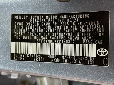 2024 Toyota Corolla LE