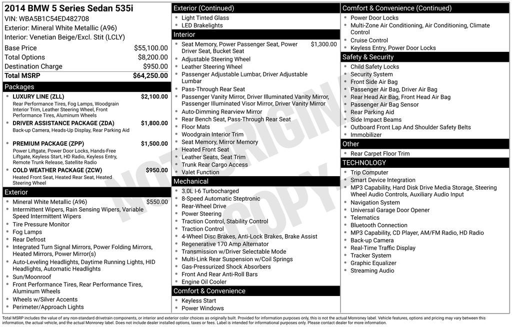 2014 BMW 5 Series 535i