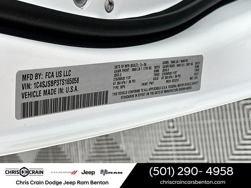 2026 Jeep Grand Wagoneer GRAND WAGONEER L LIMITED ALTITUDE 4X4