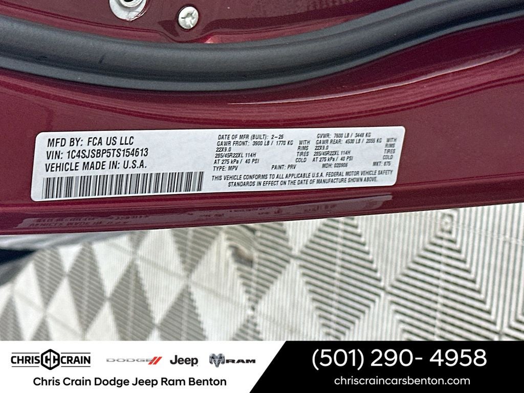 2026 Jeep Grand Wagoneer GRAND WAGONEER L LIMITED RESERVE 4X4