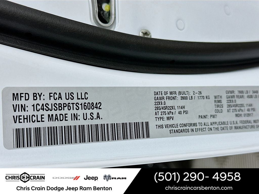 2026 Jeep Grand Wagoneer GRAND WAGONEER L LIMITED RESERVE 4X4