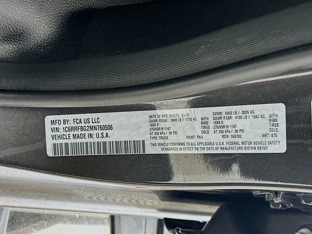 2021 RAM 1500 Big Horn Quad Cab 4x4 6'4' Box