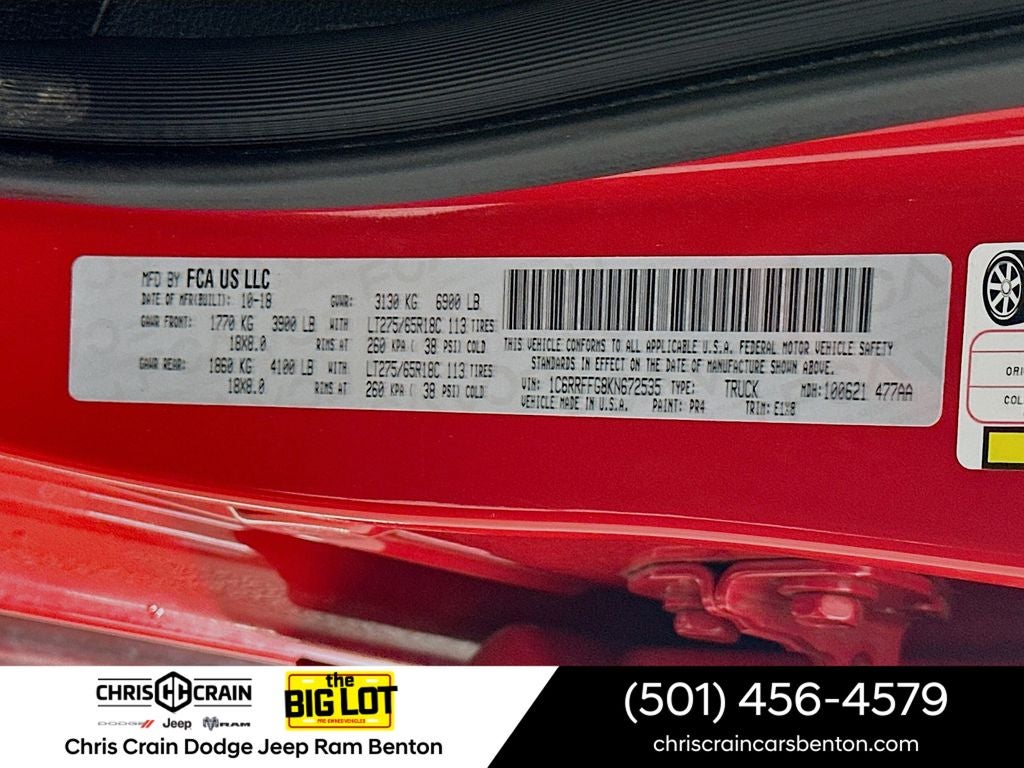 2019 RAM 1500 Big Horn/Lone Star Crew Cab 4x4 5'7' Box