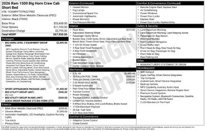 2026 RAM 1500 Big Horn Crew Cab 4x4 5'7' Box
