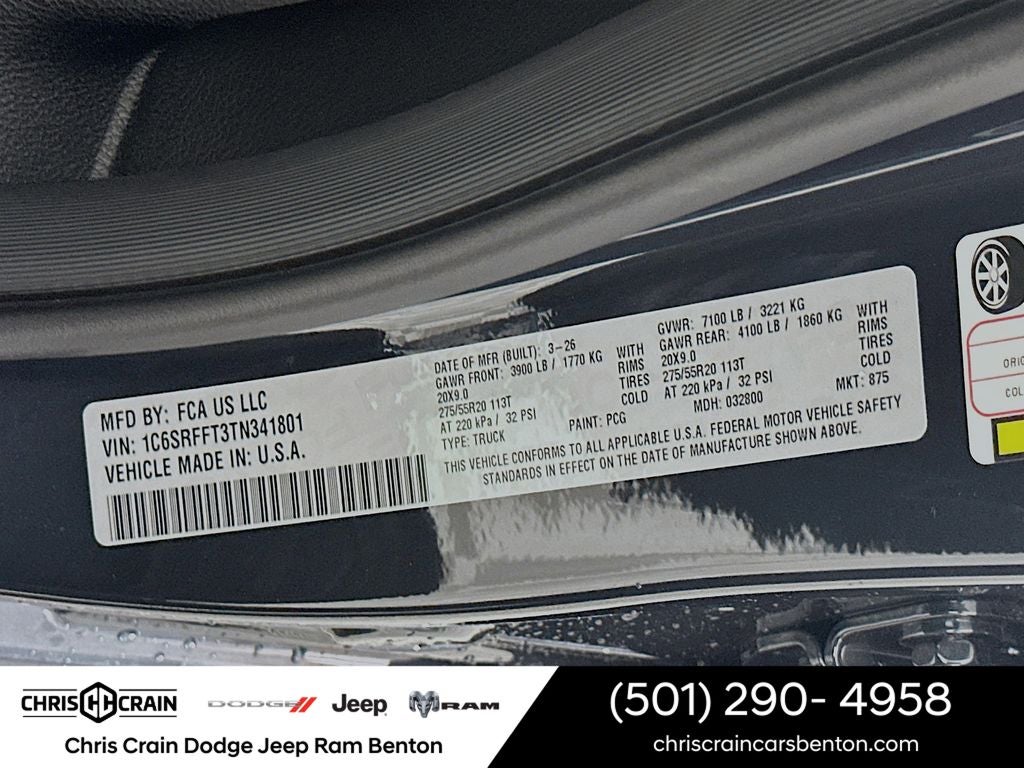 2026 RAM Ram 1500 RAM 1500 BIG HORN CREW CAB 4X4 5'7' BOX