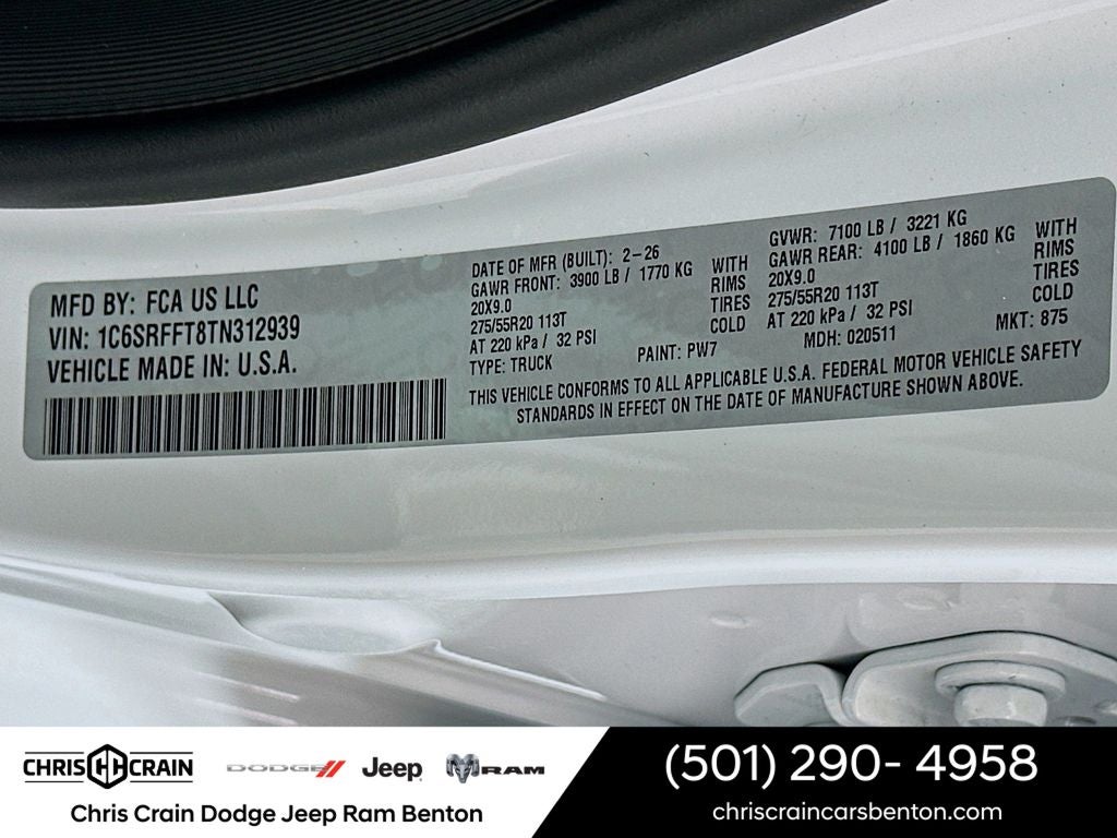 2026 RAM Ram 1500 RAM 1500 BIG HORN CREW CAB 4X4 5'7' BOX