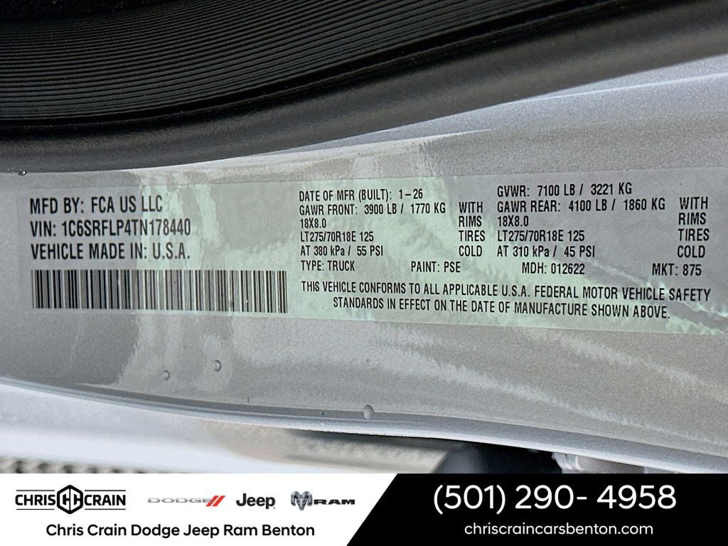 2026 RAM Ram 1500 RAM 1500 REBEL CREW CAB 4X4 5'7' BOX