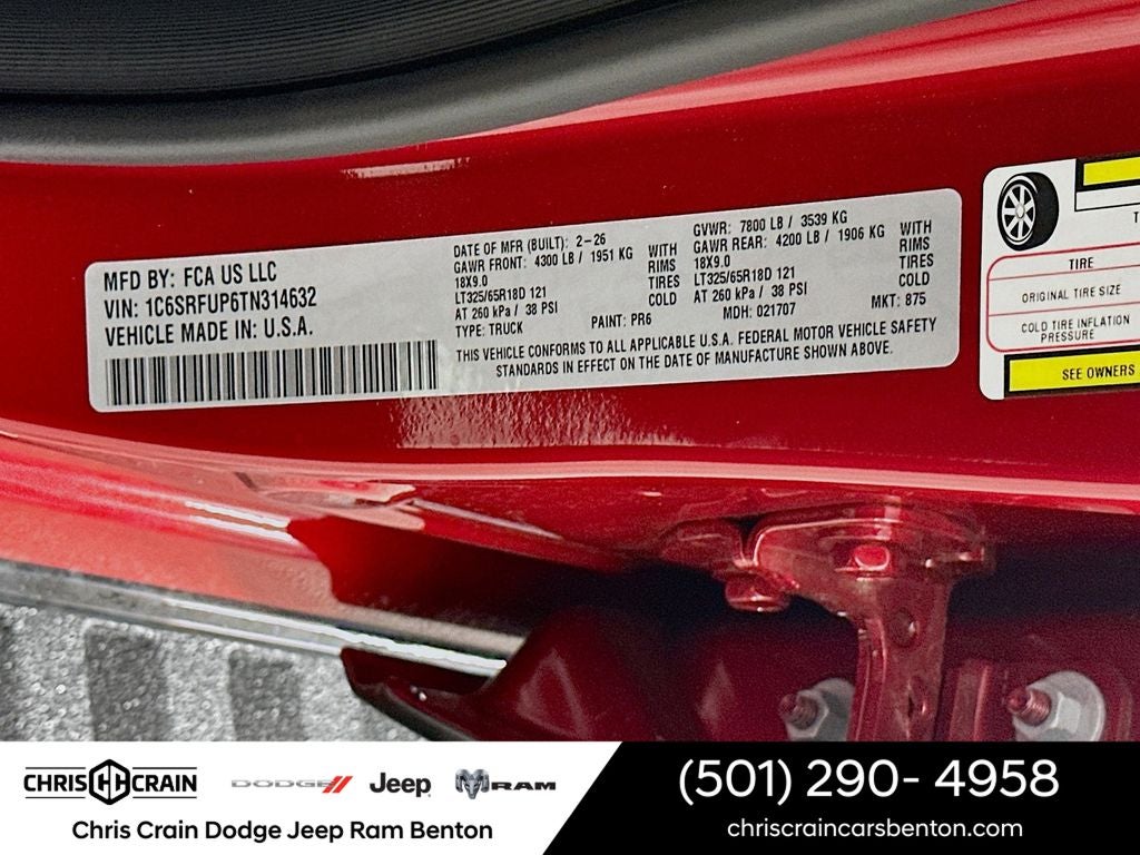 2026 RAM Ram 1500 RAM 1500 RHO CREW CAB 4X4 5'7' BOX