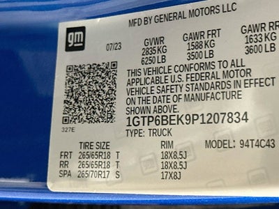2023 GMC Canyon 4WD Crew Cab Short Box Elevation