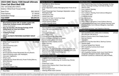 2023 GMC Sierra 1500 4WD Crew Cab Short Box Denali Ultimate