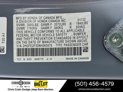 2022 Honda Civic Sedan Sport