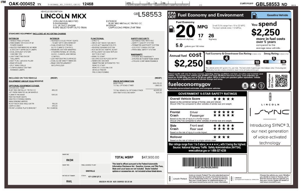 2016 Lincoln MKX Reserve