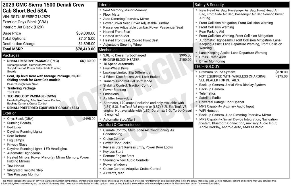 2023 GMC Sierra 1500 4WD Crew Cab Short Box Denali