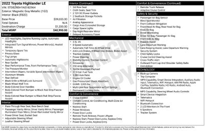 2022 Toyota Highlander LE