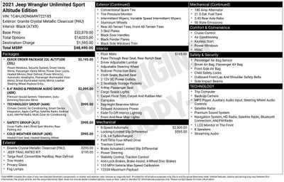 2021 Jeep Wrangler Unlimited Sport Altitude