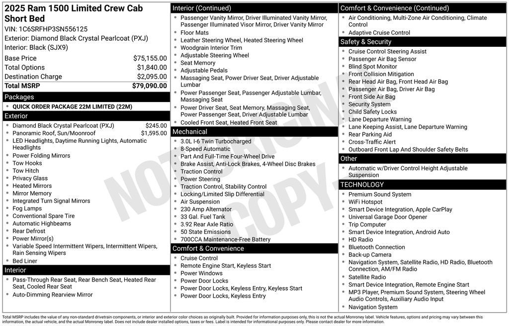2025 RAM 1500 Limited Crew Cab 4x4 5'7' Box