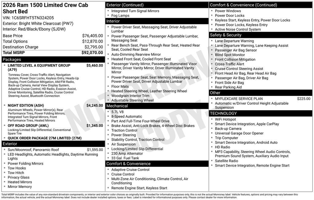 2026 RAM Ram 1500 RAM 1500 LIMITED CREW CAB 4X4 5'7' BOX