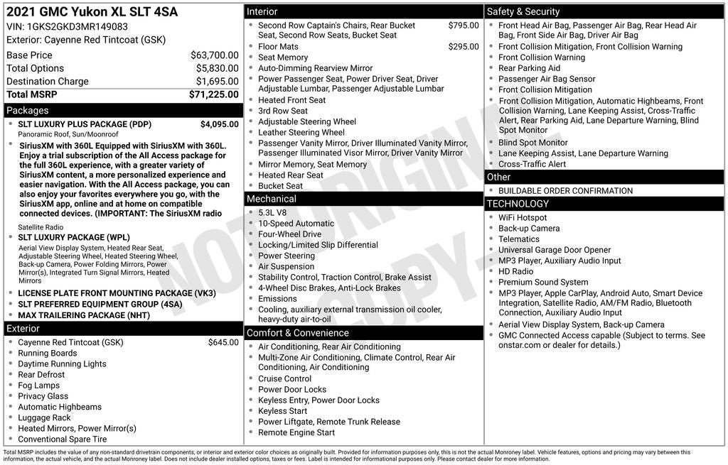 2021 GMC Yukon XL 4WD SLT