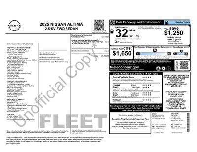 2025 Nissan Altima SV FWD
