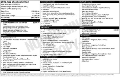 2026 Jeep Cherokee CHEROKEE LIMITED 4X4