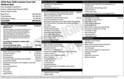 2026 RAM Ram 2500 RAM 2500 LARAMIE CREW CAB 4X4 6'4' BOX