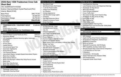 2026 RAM 1500 RAM 1500 TRADESMAN CREW CAB 4X4 5'7' BOX