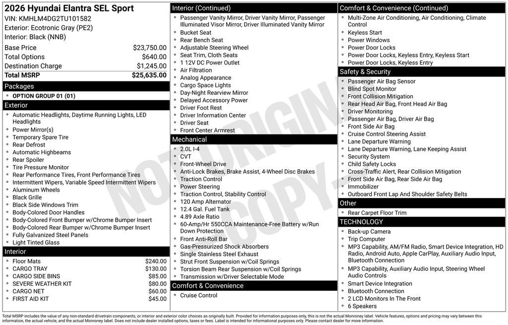 2026 Hyundai Elantra SEL Sport