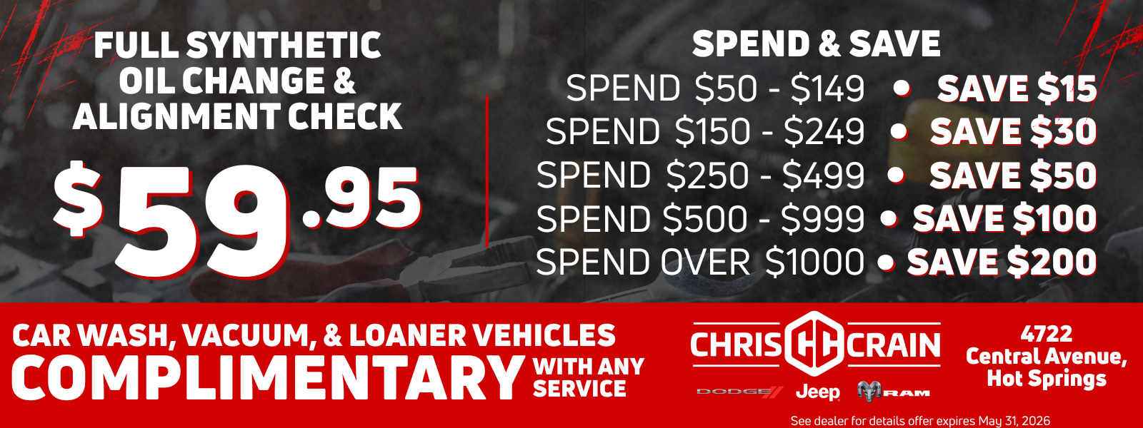 CDJR May 2026 Service Special